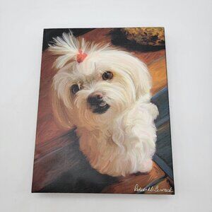 Robert McClintock Maltese Dog Canvas Print Wall Art